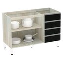Ver imagem 3 de Balcão De Pia Sem Tamp 120cm E Lis Legno Crem e Preto Tx