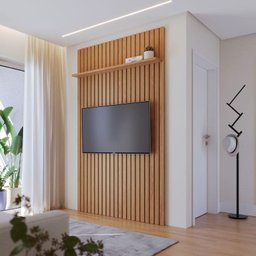 Painel para Tv Home Suspenso Ripado Ambiente Niágara 1412 Mm Freijó– Colibri - 1 Painel para Tv Home Suspenso Ripado Ambiente Niágara 1412 Mm Freijó– Colibri - 1