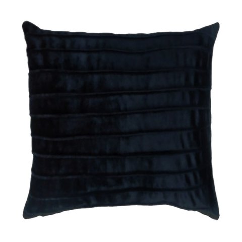 Capa para Almofada Drapeada Line em Veludo Quadrada Preto