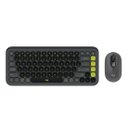 Ver imagem 1 de Kit Teclado e Mouse Logitech Pop Icon Cinza e Verde sem Fio - 920-013056