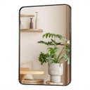 Ver imagem 1 de Espelho Retangular 70x50cm Moldura Alumínio Preto