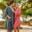 Ver imagem 4 de Roupão Microfibra Plush Inverno Frio Toque Macio Unissex:cinza Urbano/g