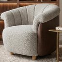 Ver imagem 2 de Poltrona Decorativa Alce Pes Madeira Boucle e Courino Tce 1010 Tcs 721 Moll