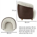 Ver imagem 3 de Poltrona Decorativa Alce Pes Madeira Boucle e Courino Tce 1010 Tcs 721 Moll