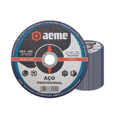 Disco Corte Aeme Aço Dca 402 9x1/8x7/8 2t (229x3.2x22.2) 50 Unidades