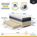 Ver mais imagens de Cama Box com Colchão de Espuma D45 Pillow Top Fort Comfort + Auxiliar de Espuma Unique Solteiro 88cm