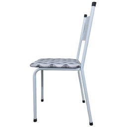 Kit 6 Cadeira para Cozinha Mc Tubular Almofadada Estrutura Branca com Assento Captone Medcombo - 5