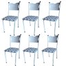 Kit 6 Cadeira para Cozinha Mc Tubular Almofadada Estrutura Branca com Assento Captone Medcombo - 1