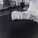 Ver imagem 5 de Coberdrom Edredom Solteiro Pele de Carneiro Sherpa Dupla Face Macio Preto