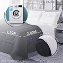 Ver imagem 2 de Coberdrom Edredom Solteiro Pele de Carneiro Sherpa Dupla Face Macio Preto