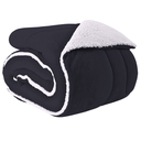 Ver imagem 1 de Coberdrom Edredom Solteiro Pele de Carneiro Sherpa Dupla Face Macio Preto