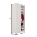 Ver imagem 4 de Guarda-roupa Solteiro Modulado Freyr 1 Porta com Pés Branco - Pnr Móveis