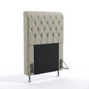 Ver imagem 2 de Kit Cabeceira Estofada Decorativa Cama Box Bellatrix 90 Solteiro Calçadeira Sagitarius Courino Artif