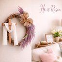 Ver imagem 2 de Guirlanda Cruz Sagrada Flores Decoração Enfeite Páscoa 60cm