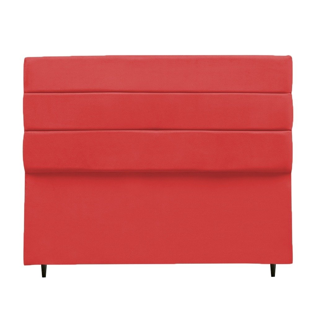 Cabeceira De Casal Box Estofada Vermelho Suede Paloma 1,60 Cm - Móveis 