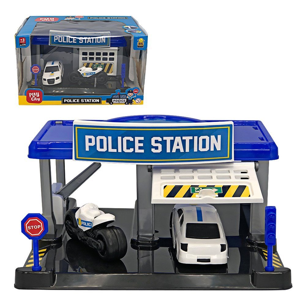 Estação de Policia de Brinquedo com Carro e Moto - 3
