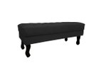 Ver imagem 2 de Recamier Luis Xv Capitonê Retrô 100cm Couro Preto Pés Madeira Mz Decor
