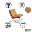 Ver imagem 2 de Poltrona Barcelona com Puff Couro Ecológico Cromada Caramelo