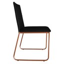 Ver imagem 3 de Kit 4 Cadeiras de Jantar Estofada Lille Base Bronze Veludo Preto - Montanaris Decor