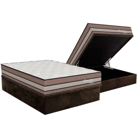 Conjunto Box Baú Casal: Colchão Espuma Orthoflex Molas Ensacadas Masterpocket Seleto Double Face