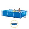 Piscina Estrutural Retangular 3.834 Litros Pvc Resistente + Capa Intex - 3