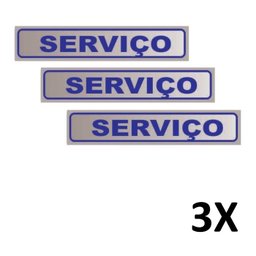 Kit 3 Placa de Aviso Sinalização Portas Serviço 25cmx5cm - 1