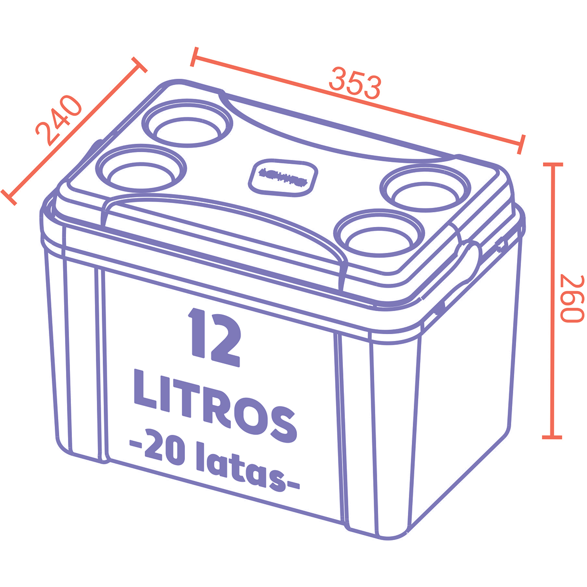 Caixa Térmica Lavita 12 L - Rosa Summer - 3