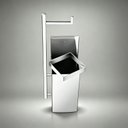 Ver imagem 1 de Lixeira Aço Inoxidável Polida com Suporte para Papel Higiênico de Parede 4 Litros