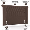 Ver imagem 4 de Cabeceira Cama Box King 195cm Estofada Meora P05 Veludo Marrom - Lyam Decor