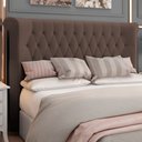 Ver imagem 2 de Cabeceira Cama Box King 195cm Estofada Meora P05 Veludo Marrom - Lyam Decor
