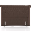 Ver imagem 3 de Cabeceira Cama Box King 195cm Estofada Meora P05 Veludo Marrom - Lyam Decor