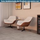 Ver mais imagens de Poltrona Giratória Louvre Fratini Composê em Poliuretano (pu) Gelo e Tecido Cinza Base Aço Preto