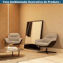 Ver imagem 6 de Poltrona Giratória Louvre Fratini Composê em Poliuretano (pu) Gelo e Tecido Cinza Base Aço Preto