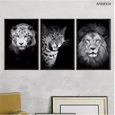 Ver imagem 1 de Kit 03 Quadros Decorativos - Ferozes e Felinos Anm004 - Vidro 60x80cm