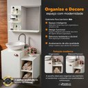 Ver imagem 3 de Gabinete de Banheiro Íbis Suspenso 1 Porta MDP 57cm Branco Pontto Lavabo