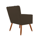 Ver imagem 4 de Kit 2 Poltronas Cadeiras Decorativa para Recepção Cecília Suede Marrom - Incasa Decor