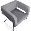 Ver imagem 2 de Poltrona Decorativa Scarlett Base Aço Preto Veludo Titânio - Nexta Casa