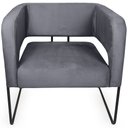 Ver imagem 5 de Poltrona Decorativa Scarlett Base Aço Preto Veludo Titânio - Nexta Casa