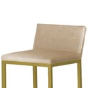 Ver imagem 2 de Kit 3 Banquetas Alta C/ Encosto e Apoio de Pés Courino Área Gourmet Base Dourada - Twdecora