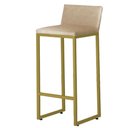 Ver imagem 1 de Kit 3 Banquetas Alta C/ Encosto e Apoio de Pés Courino Área Gourmet Base Dourada - Twdecora