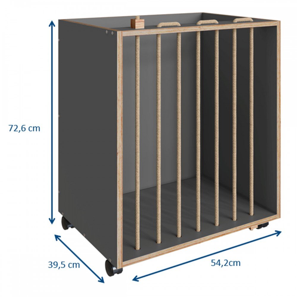 Baú Organizador Multiuso com Rodízios 1005 Cordel Grafite - Bentec - 3