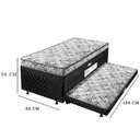 Ver imagem 3 de Cama Box Baú Solteiro Conjugado de Molas com Cama Auxiliar Bicama 3 em 1 - Matelassê Preto