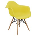 Ver imagem 2 de Kit 6 Cadeiras Charles Eames Eiffel Design Wood com Braço Amarela