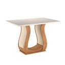 Ver imagem 1 de Mesa de Madeira Los Angeles com Vidro Mel/pastel/off White - Viero Móveis