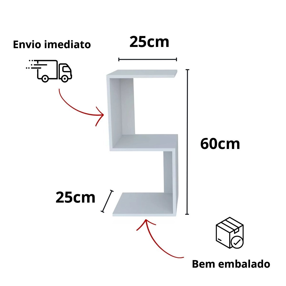 Mesa de Cabeceira para Quarto Moderna Mdf - 5