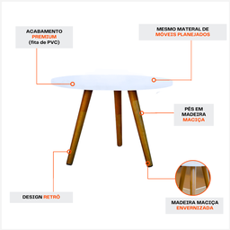 Mesinha Canto Apoio Lateral Pe Palito Madeira Tripe Porta Quadro Objetos Madeira Sala Sofa Decoração - 3
