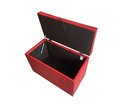 Ver imagem 4 de Puff Baú Retangular Estofado C/ Pistão À Gás - Vermelho Corino