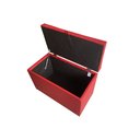 Ver imagem 4 de Puff Baú Retangular Estofado C/ Pistão À Gás - Vermelho Corino