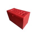 Ver imagem 3 de Puff Baú Retangular Estofado C/ Pistão À Gás - Vermelho Corino