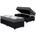 Ver imagem 1 de Cama Box Baú Solteiro: Colchão Anatômico D33 - Ep Airtech 100 + Base Crc Courano Black